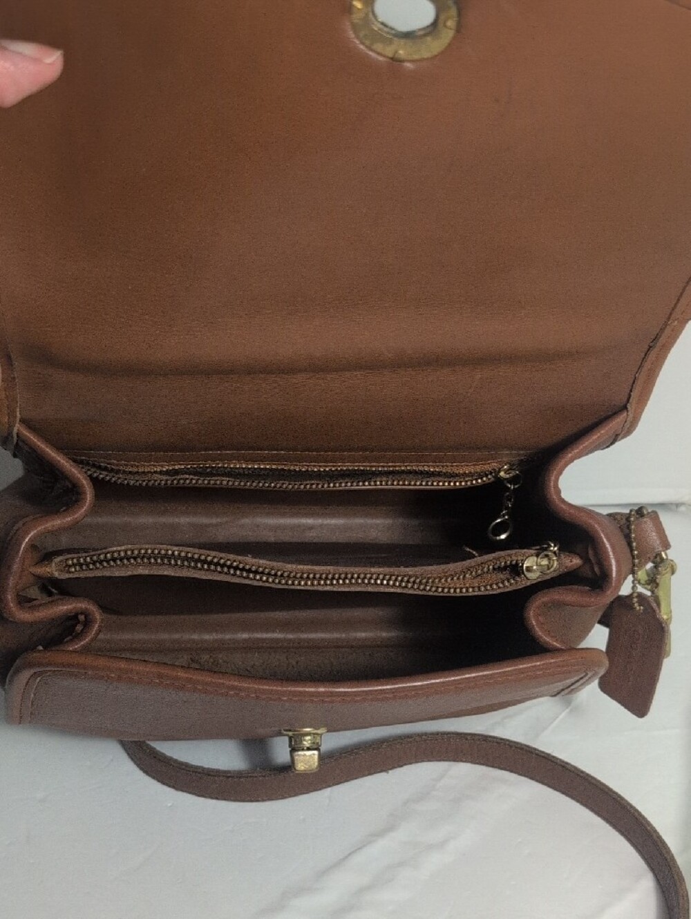 Vintage COACH Brown Leather Top-Handle Satchel with Removable Strap - Picture 6 of 12